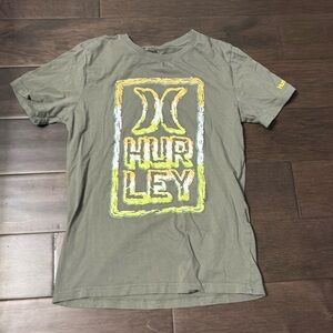4/$20 Hurley boys t-shirt, size 12-13, green, yellow, logo, teen back to school